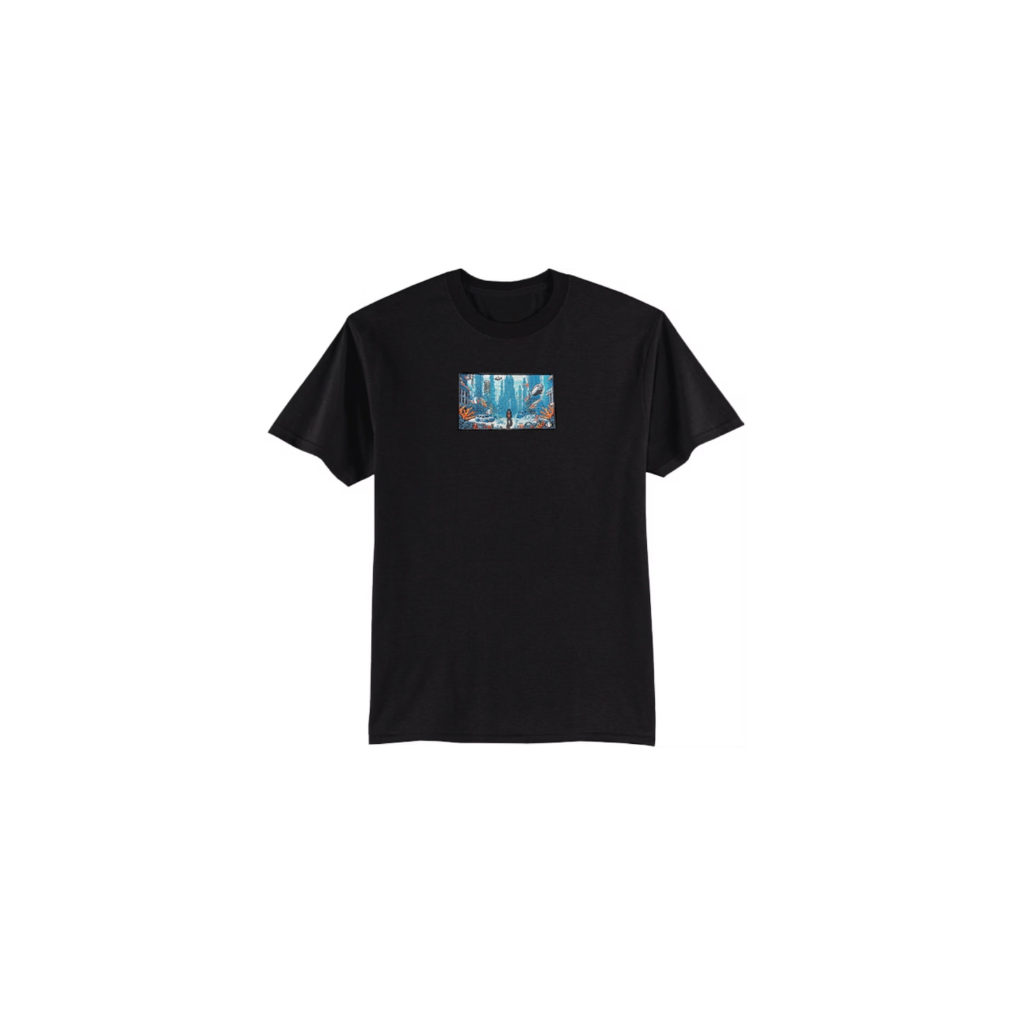 "Underwater City" Embroidered T-Shirt
