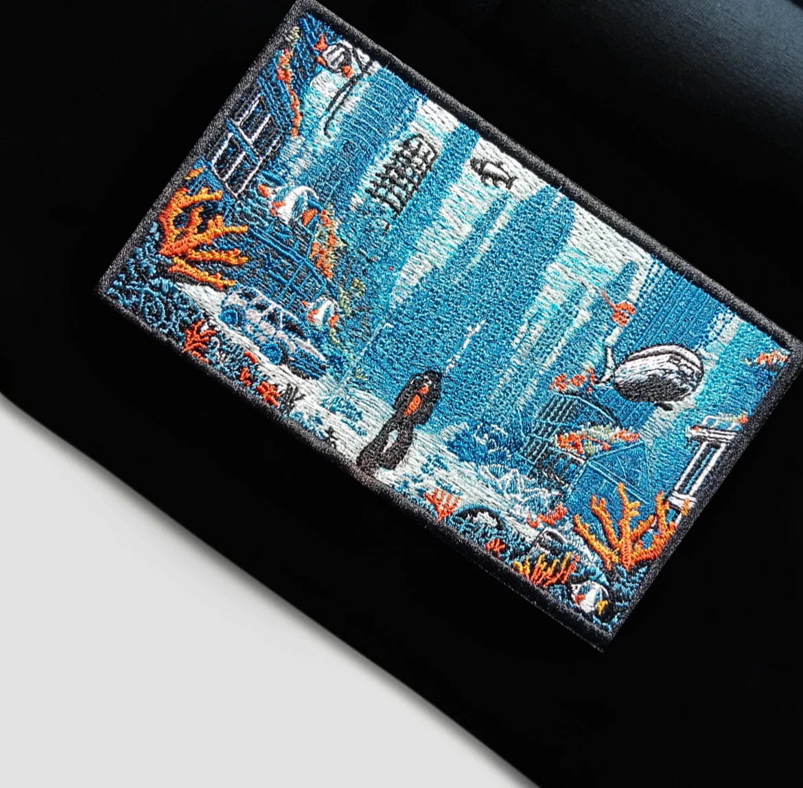 "Underwater City" Embroidered T-Shirt